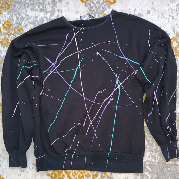 Vintage Tops 8s Vintage Pastel Paint Splatter Sweatshirt Poshmark